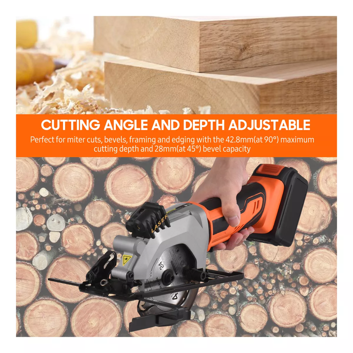 Mini Sierra Circular Eléctrica Con 2 Baterías Para Metal