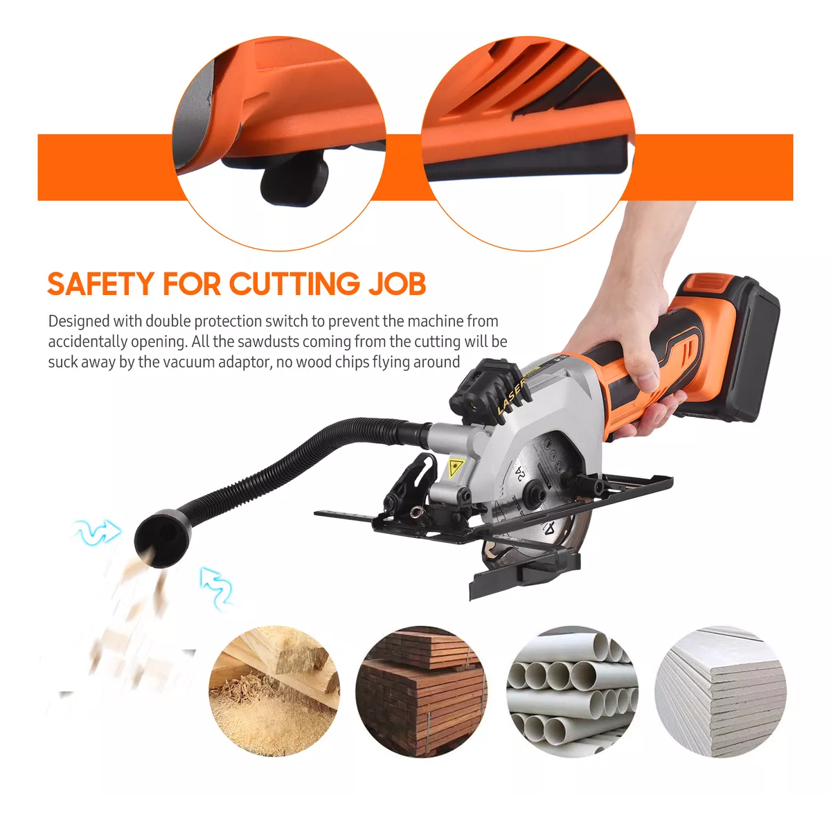 Mini Sierra Circular Eléctrica Con 2 Baterías Para Metal