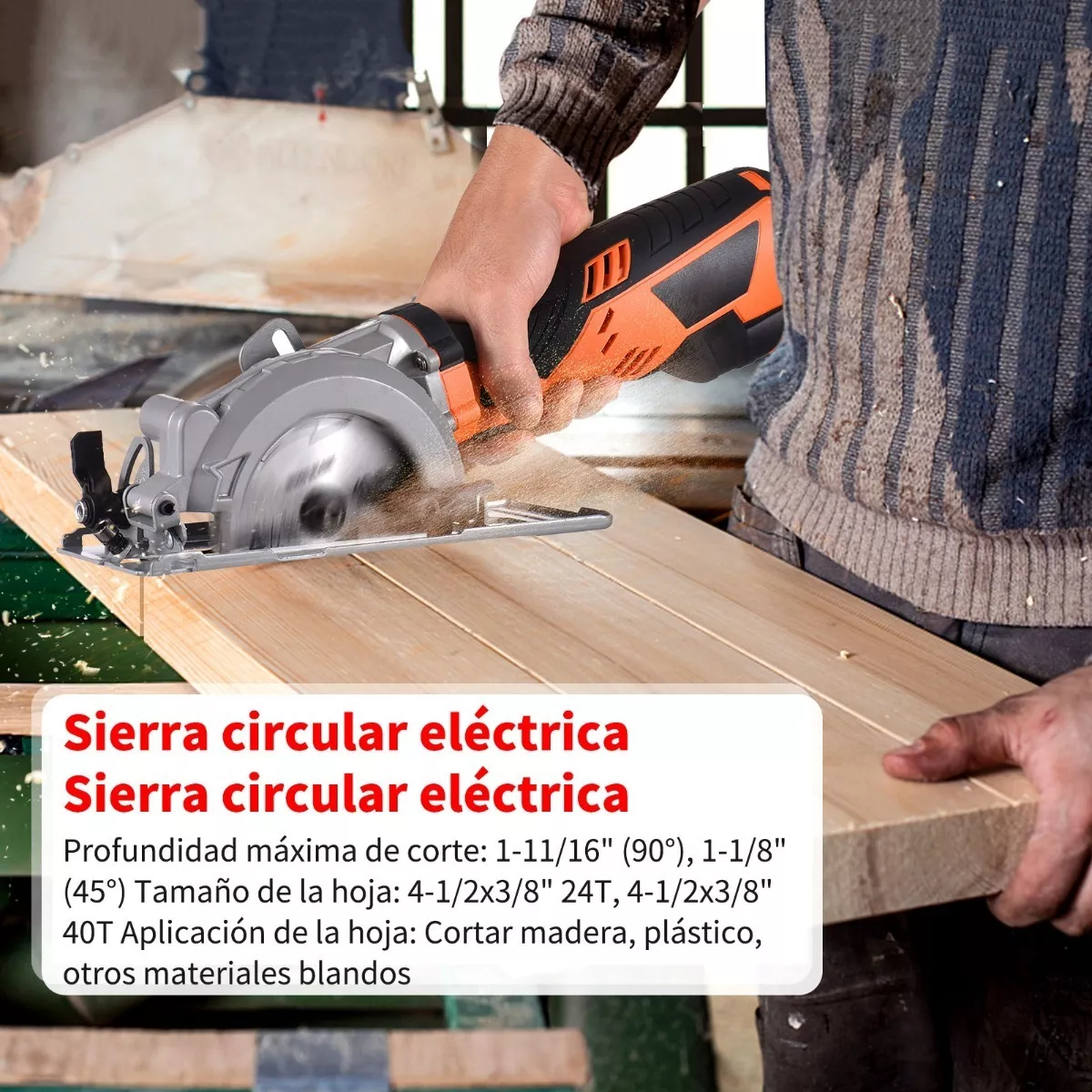 Mini Sierra Circular Compacta 5.8a Con 2 Palas 24t/40t