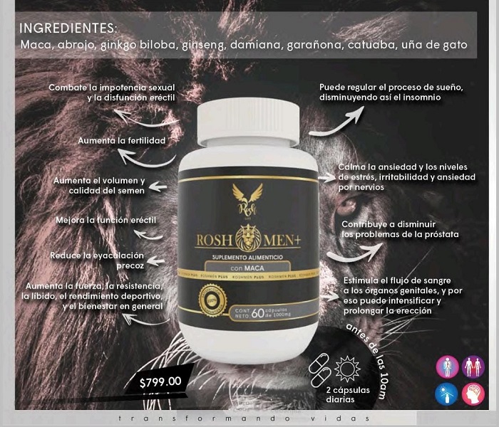 Próstata Sana ROSH MEN  maca vigorizante masculino 180 capsulas
