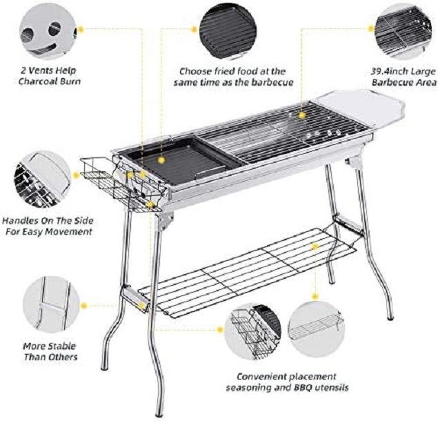Asador plegable Portatil