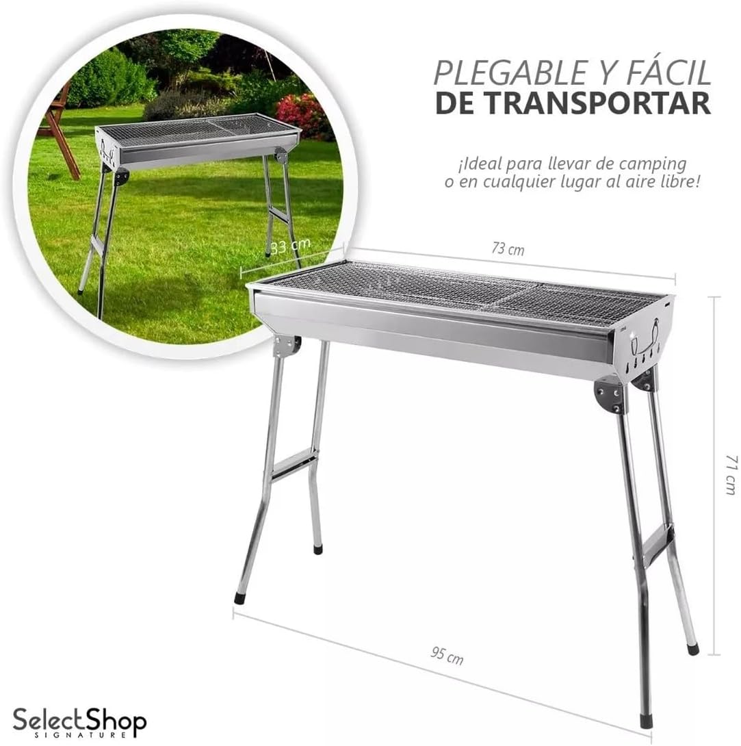 Asador de carbon plegable portatil