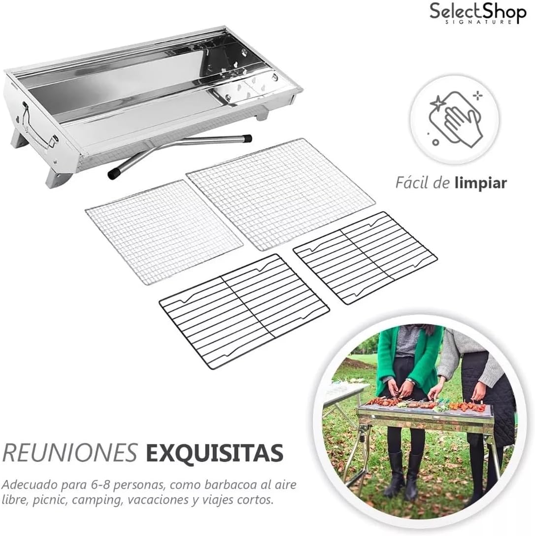 Asador de carbon plegable portatil
