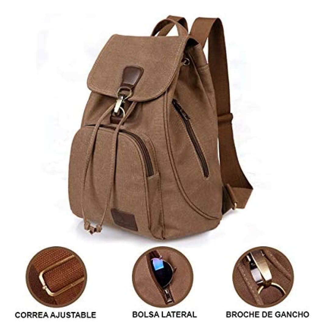 BLACK MAMUT Mochila Antirrobo para Mujer, Bolso Casual, Bolso de Hombro, Pequeña para Paseos, Universidad, Maquillaje, Cosméticos, Artículos Personales y Electrónicos, Juvenil, Impermeable
