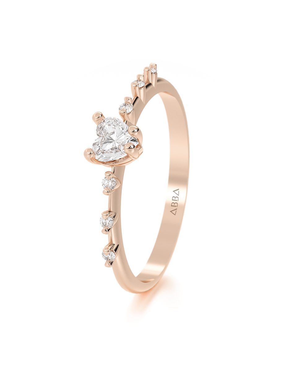 ANILLO DE PROMESA CON PIEDRA DALIA 10K ORO ROSA ABBA JOYAS