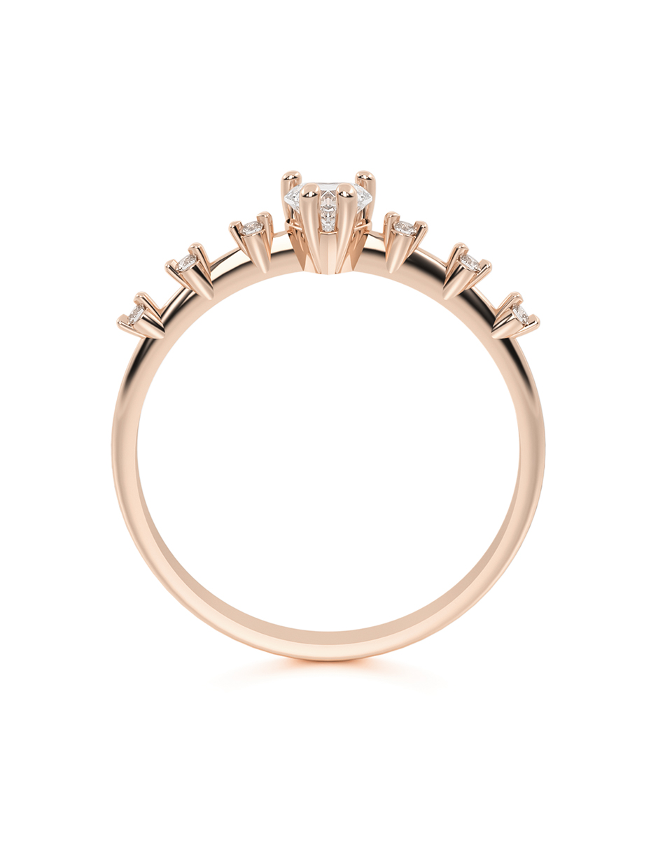 ANILLO DE PROMESA CON PIEDRA DALIA 10K ORO ROSA ABBA JOYAS