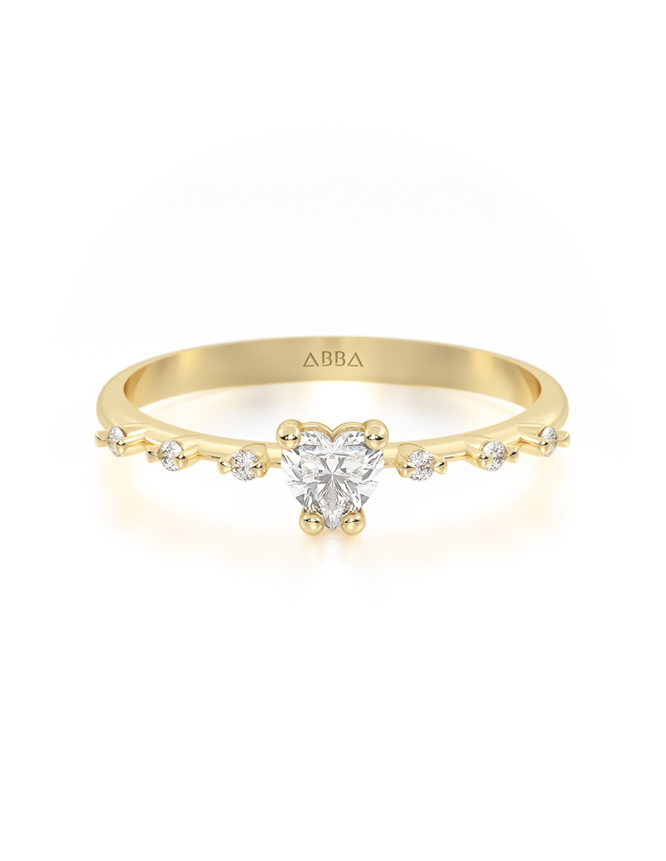 ANILLO DE PROMESA CON PIEDRA DALIA 14K ORO AMARILLO ABBA JOYAS