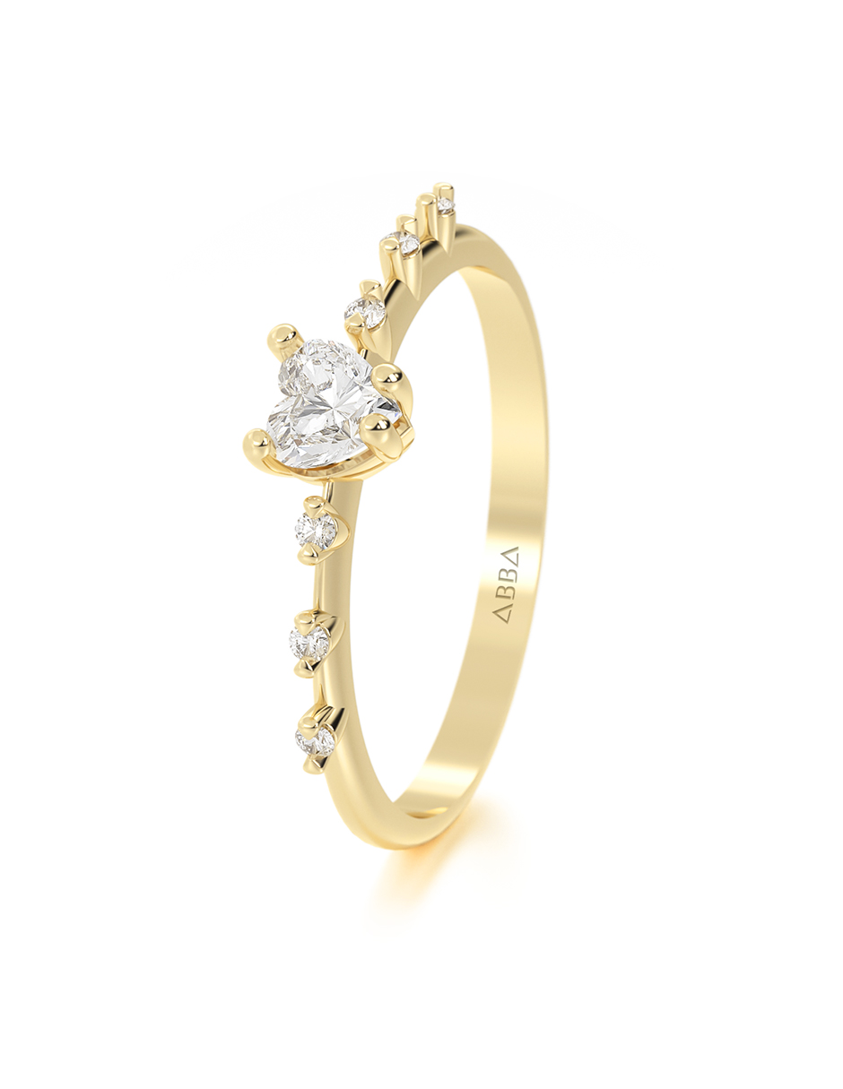 ANILLO DE PROMESA CON PIEDRA DALIA 14K ORO AMARILLO ABBA JOYAS