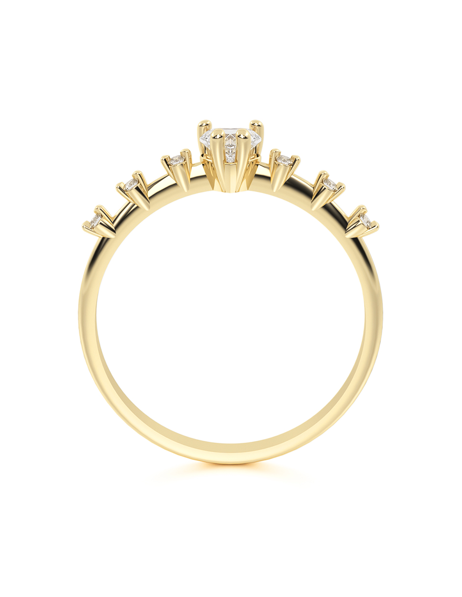 ANILLO DE PROMESA CON PIEDRA DALIA 14K ORO AMARILLO ABBA JOYAS