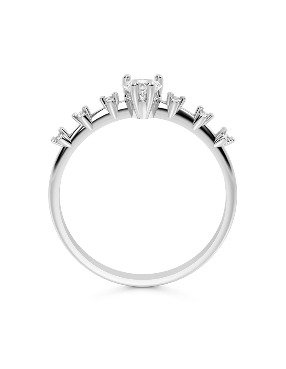 ANILLO DE PROMESA CON PIEDRA DALIA 14K ORO BLANCO ABBA JOYAS