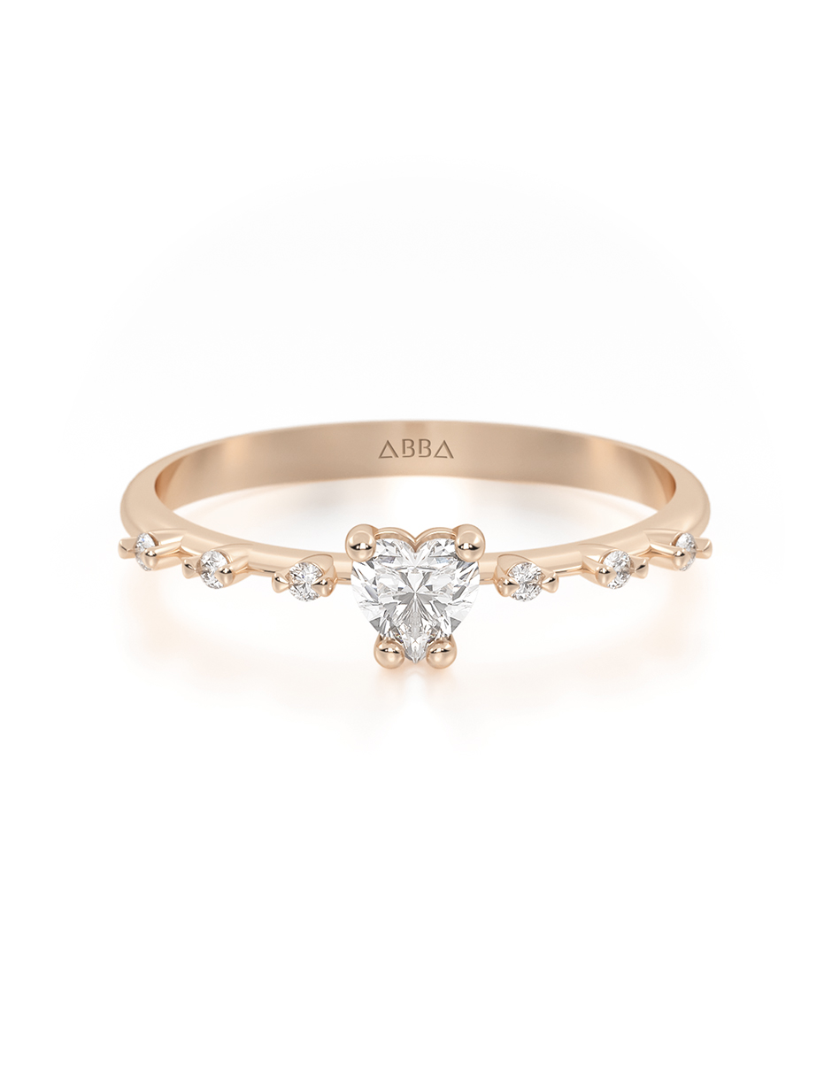 ANILLO DE PROMESA CON PIEDRA DALIA 14K ORO ROSA ABBA JOYAS