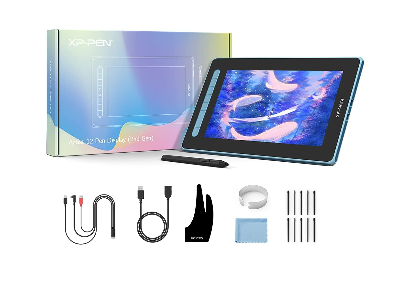 Tableta Grafica Xp-pen Artist 12 2nd Gen Con Pantalla Y Chip Color Azul