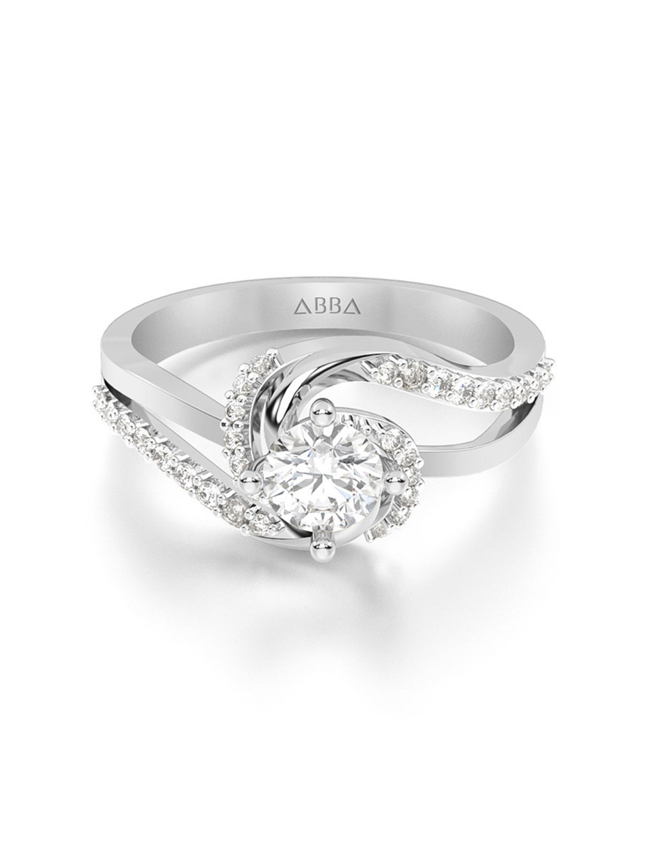 ANILLO DE COMPROMISO 10K ORO BLANCO CON PIEDRA LANA ABBA JOYAS