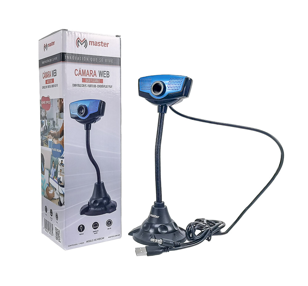 Camara Web Usb Alámbrica con Micrófono y Pedestal / Master / MC-WEBCAM
