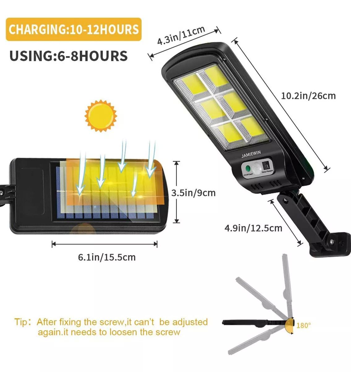 Lámpara Solar Led Pared Exterior Sensor de movimiento 3 Modos con Control Remoto