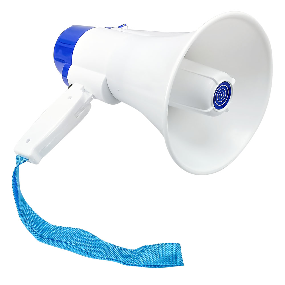 Megafono con Alcance de hasta 300 Metros Ideal para Anuncios en Espacios Abiertos Graba y Reproduce en Repeticion Bucle con Control de Volumen y Sirena / Master /  MS-MEG26A