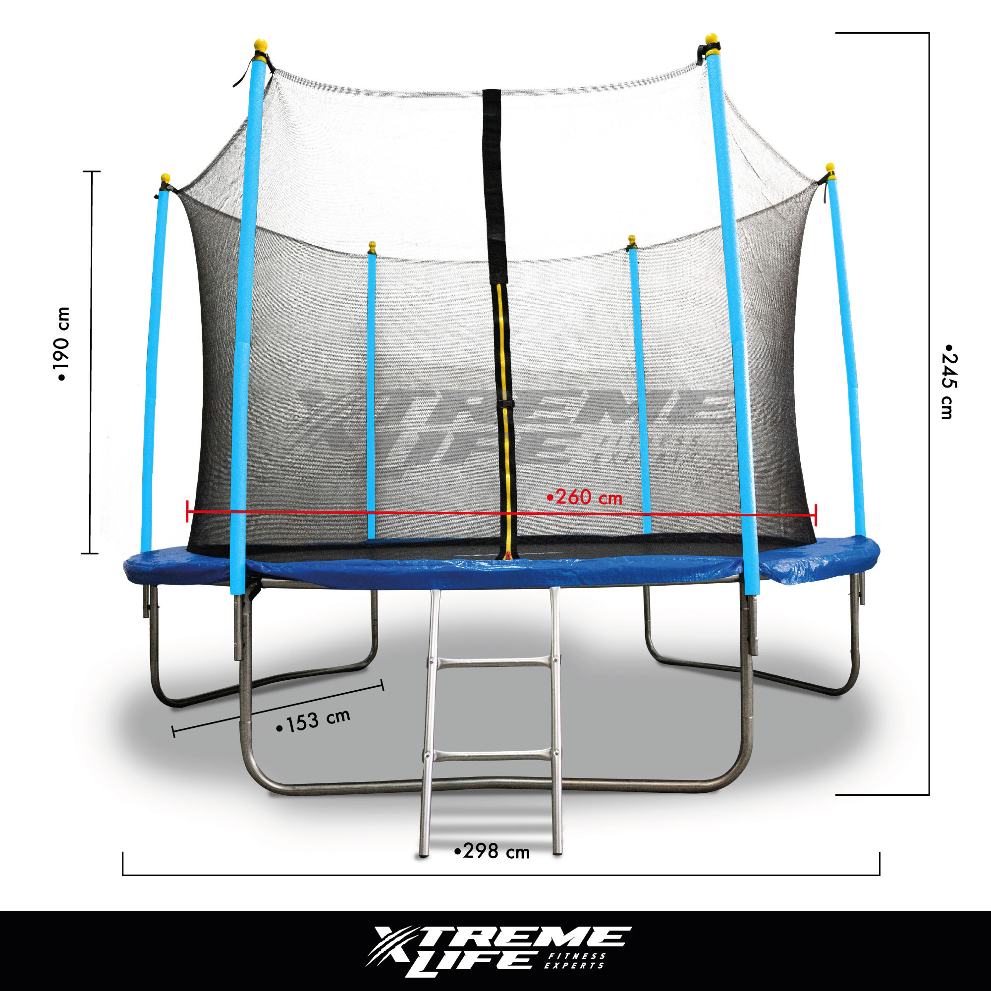 Trampolin 10 Pies Diametro 3 Mt Resorte Reforzado Uso Rudo Azul G