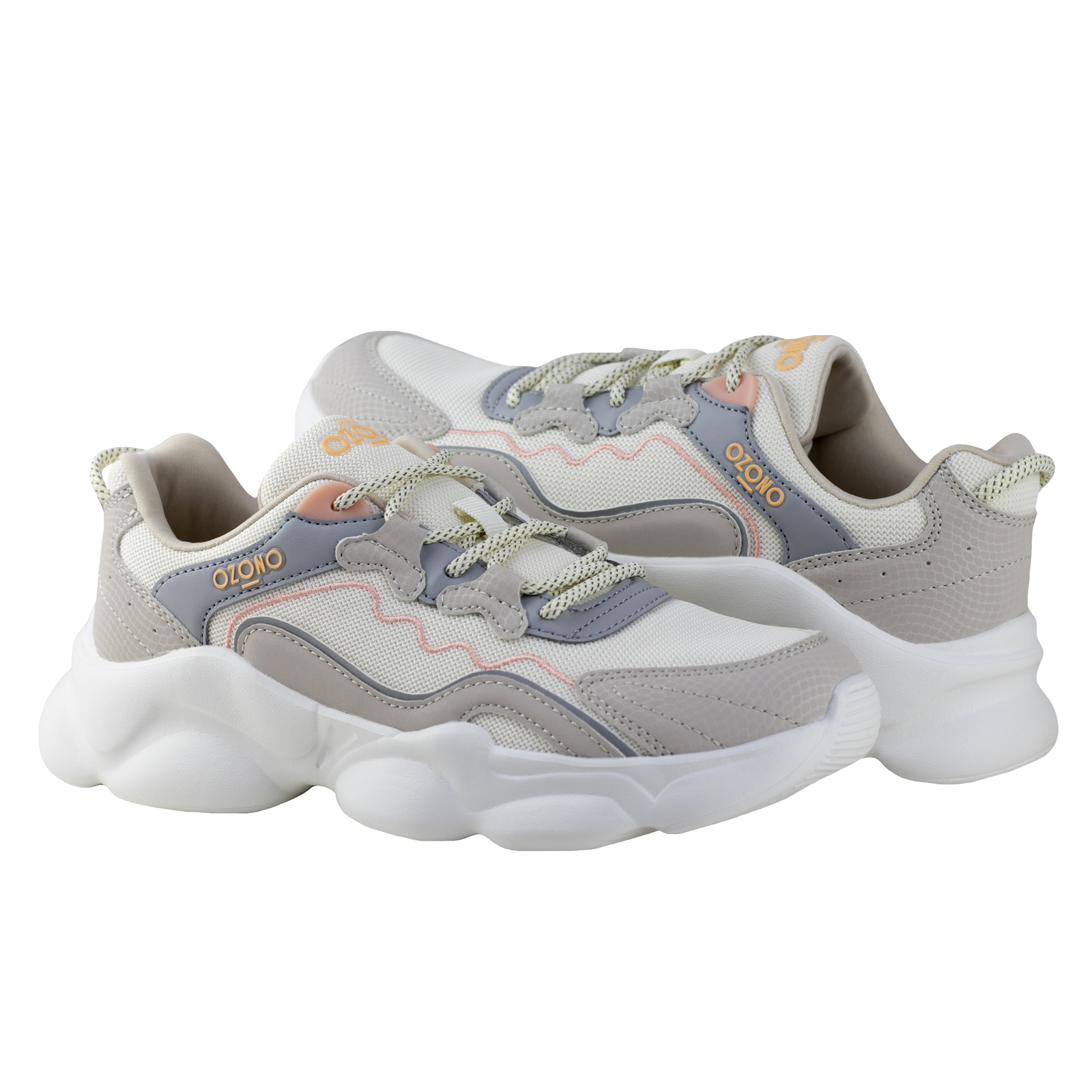 Tenis Urbano Sneaker Capa De Ozono Mujer Moda 603201 Beige