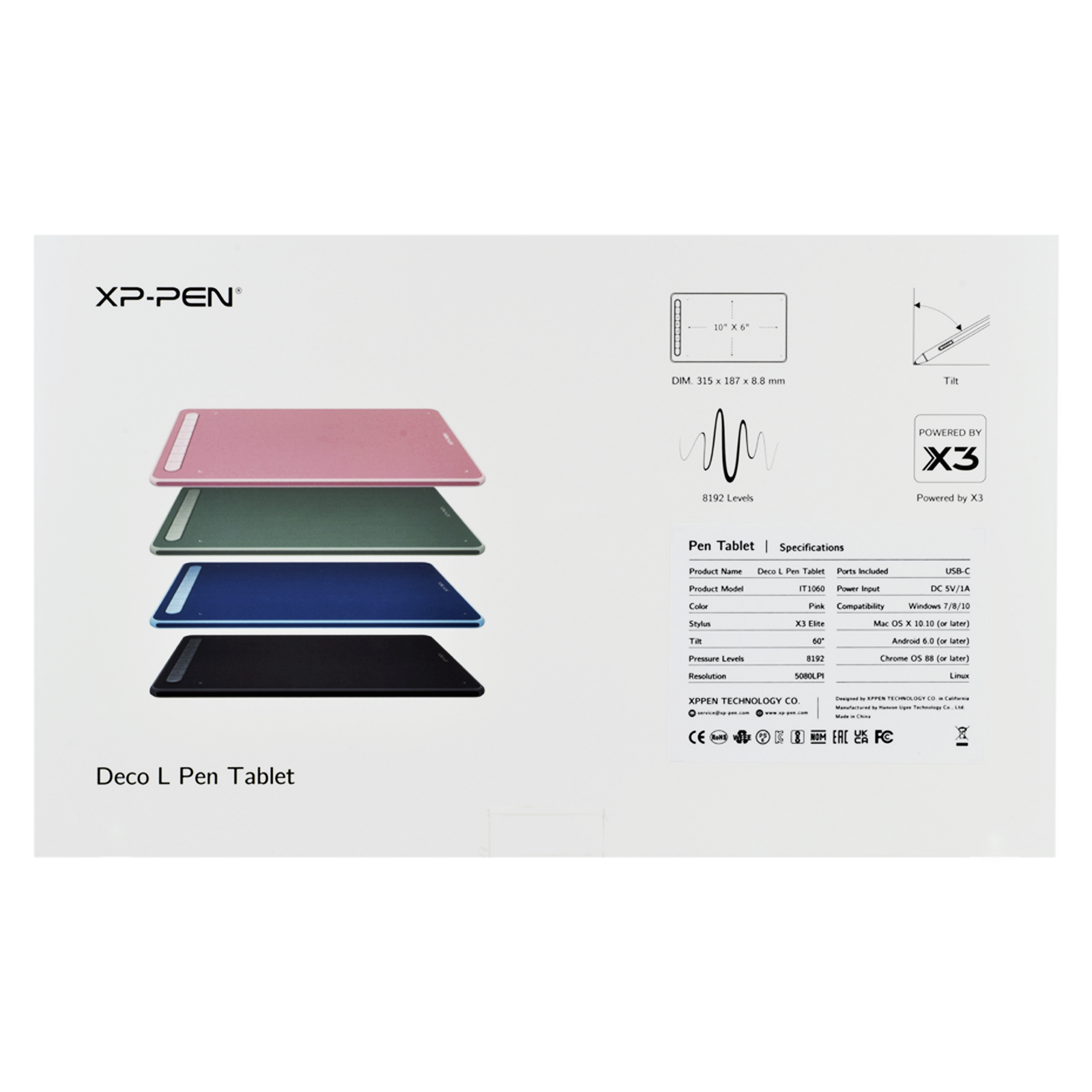 Tableta Grafica Xp-pen Drawing Deco L Color Rosa 10 X 6 pulgadas