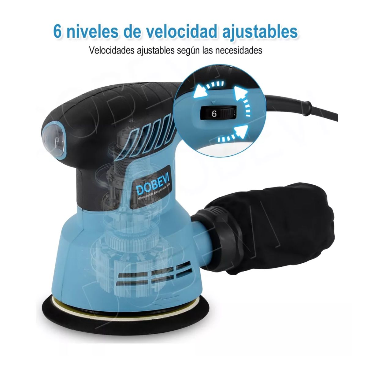 Lijadora Roto Orbital 6 Variaciones De Velocidad 300w 10lija