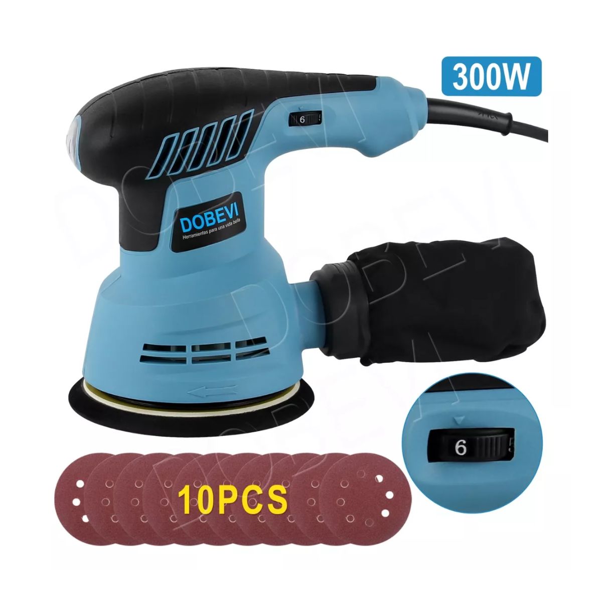 Lijadora Roto Orbital 6 Variaciones De Velocidad 300w 10lija