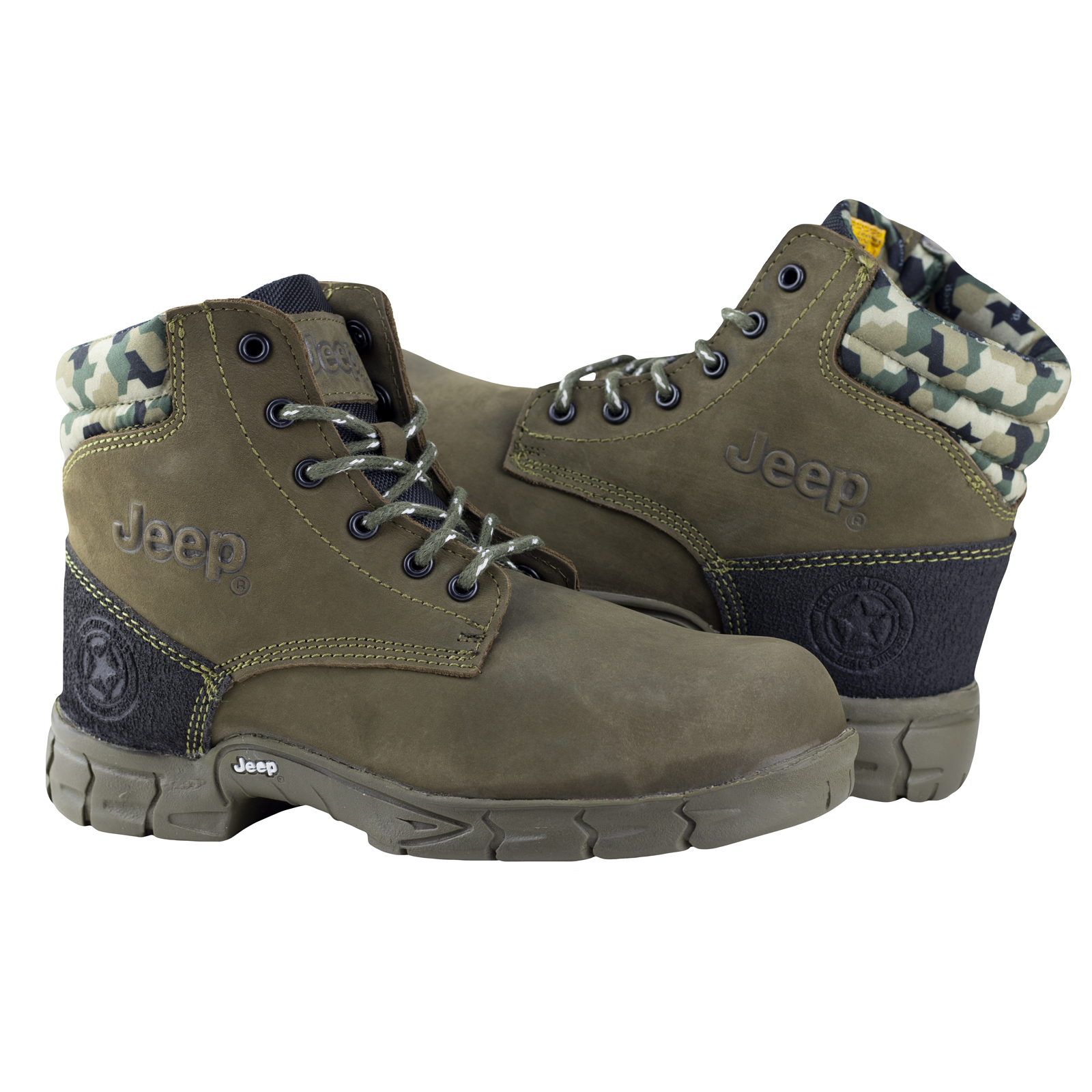 Botas Industriales Jeep Con Casquillo Hombre 5124 Nobuck Verde