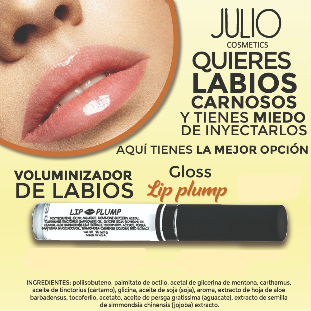 Julio Cosmetics Lip Plump Brillo Engrosador Labios Gloss
