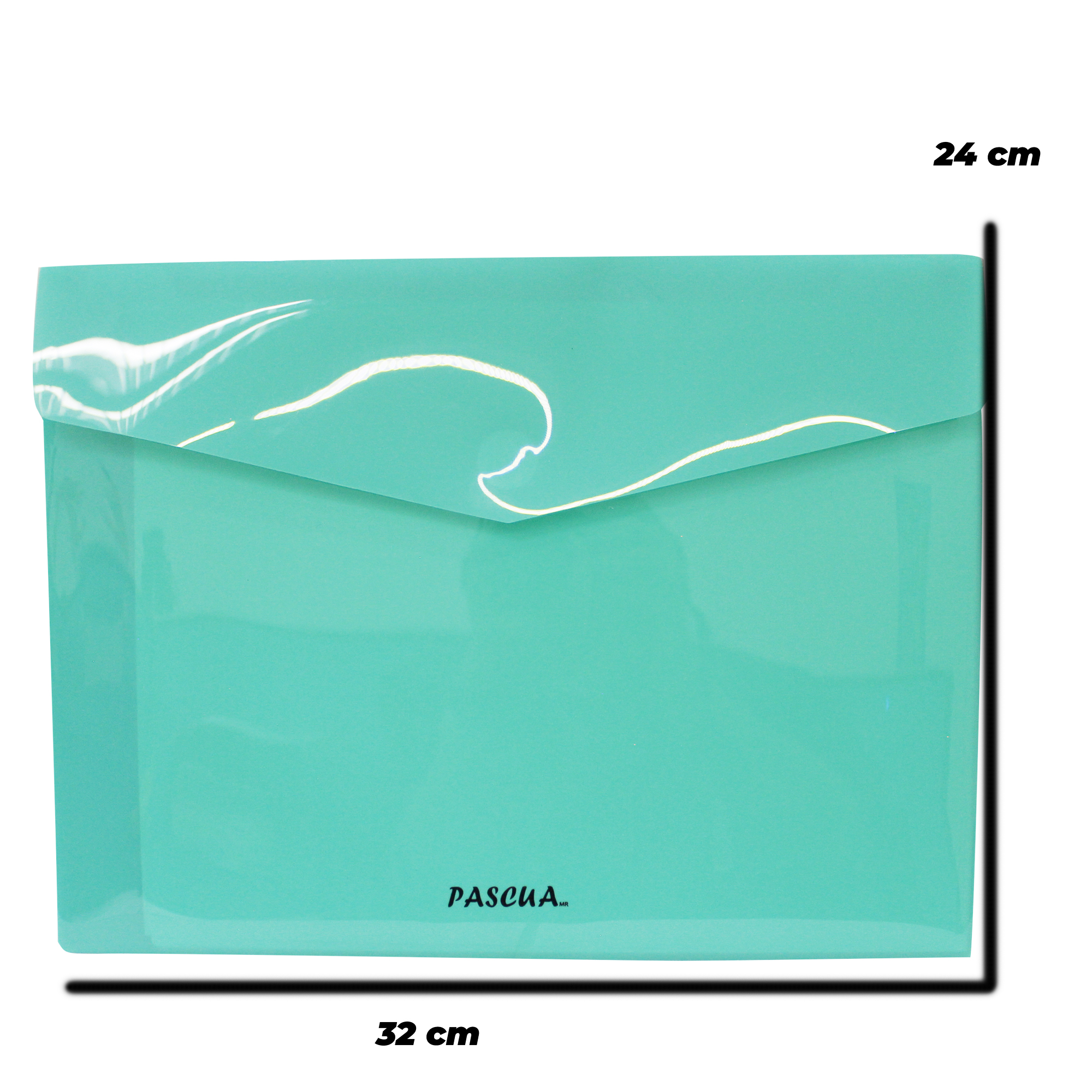 Sobre de plástico horizontal con cierre adhesivo, semi transparente, tamaño carta cierre velcro, colores flúor, para archivar, clasificar y llevar a la escuela, oficina o universidad.