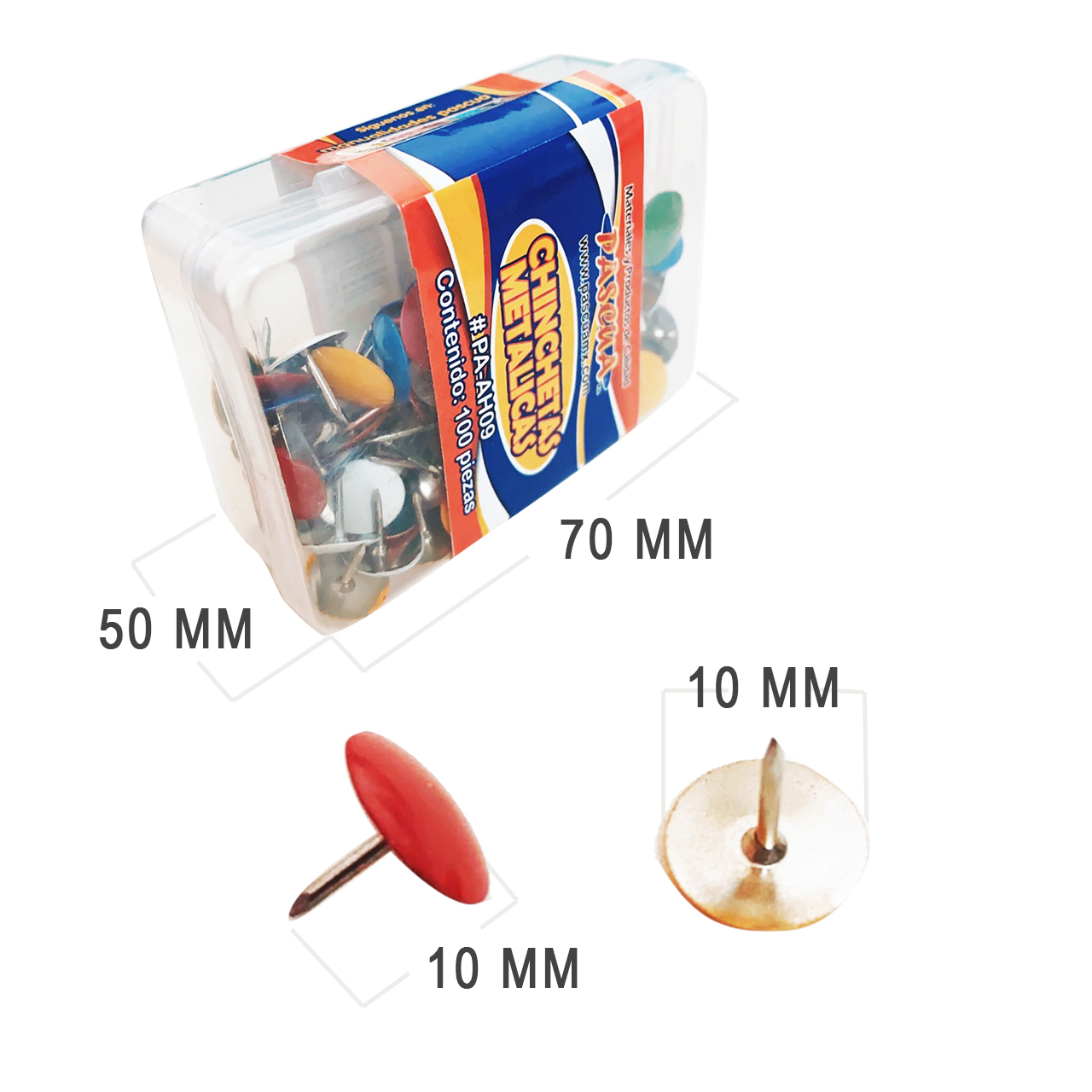 100 Piezas Chinchetas de Cabeza Redonda Tachuelas de Metal Creativas, alfileres para mapas de Pared, Fotos, boletines y tableros de Corcho Oficina