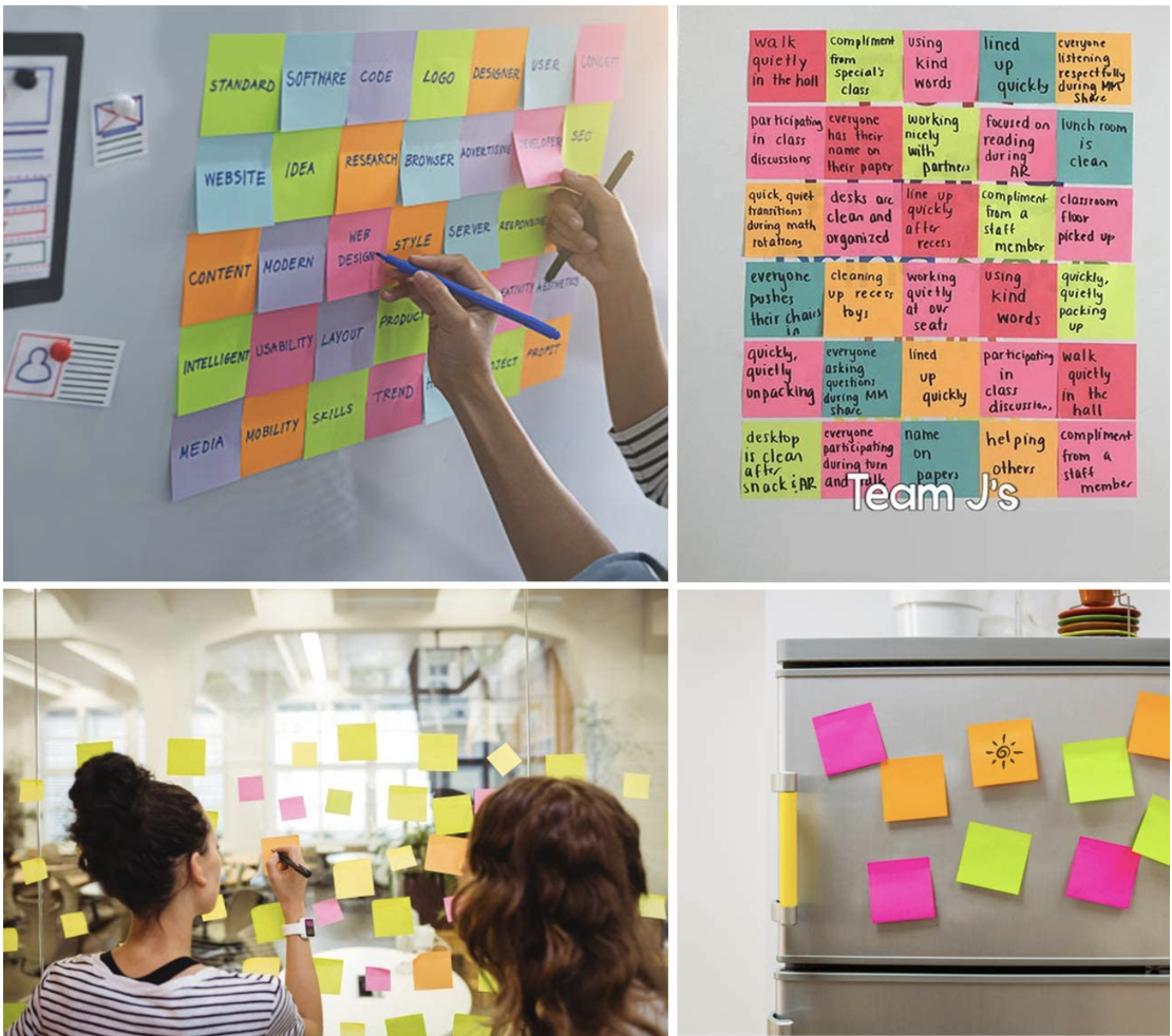 Notas Adhesivas Removibles Chica,Posits de Colores, Pack de 5 Bloc de Notas 50 x 50 mm para Recordatorios, escuela, oficina trabajo total 250 hojas