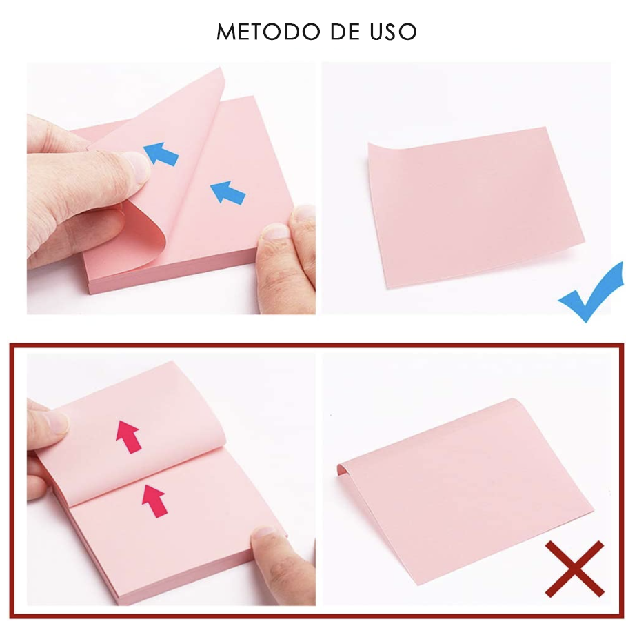 Notas Adhesivas Removibles Chica,Posits de Colores, Pack de 5 Bloc de Notas 50 x 50 mm para Recordatorios, escuela, oficina trabajo total 250 hojas