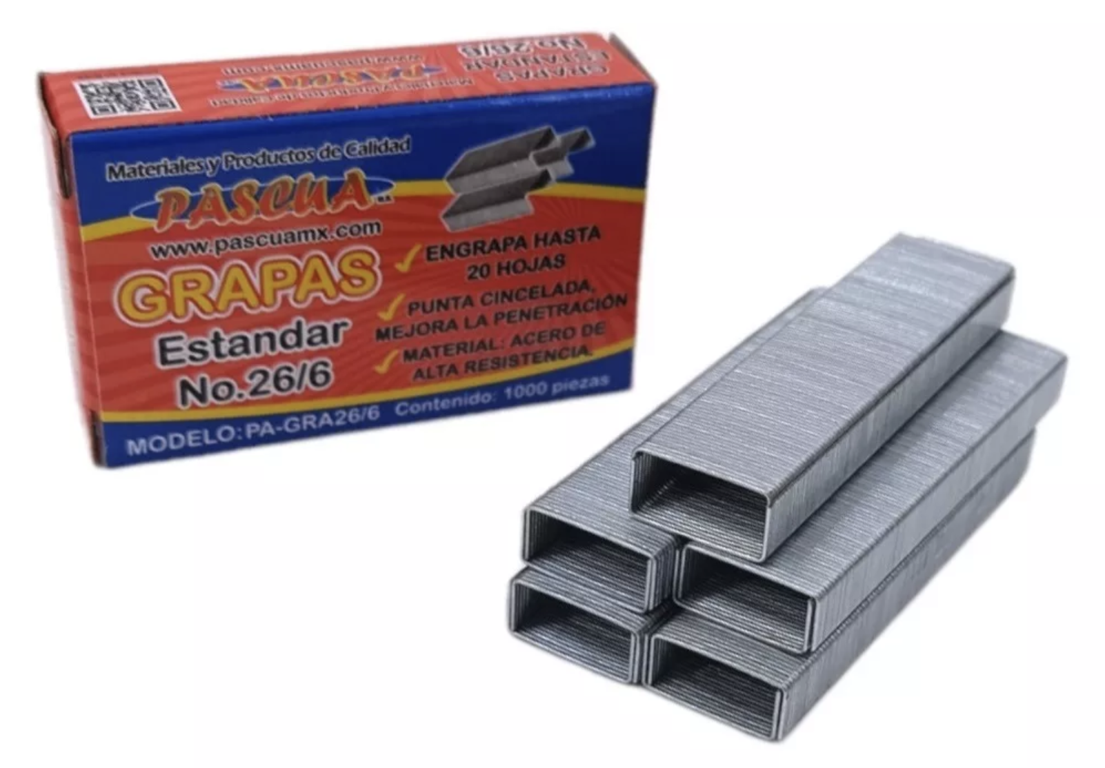 2000 Grapas Estándar 26/6mm Para Grapadoras De Oficina