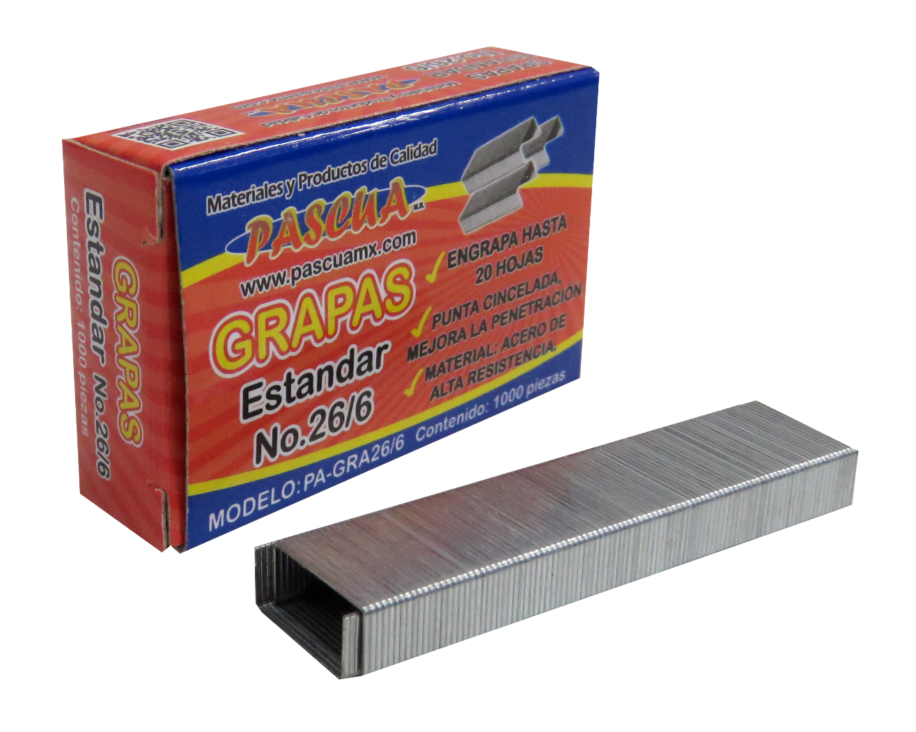 2000 Grapas Estándar 26/6mm Para Grapadoras De Oficina