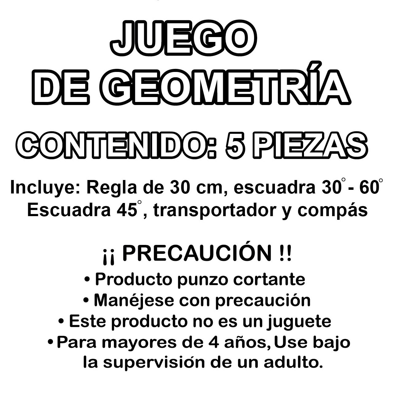 Pack escolar con escuadra, cartabón, regla y semicírculo transportador, juego de geometría para dibujo escolar y oficina casa