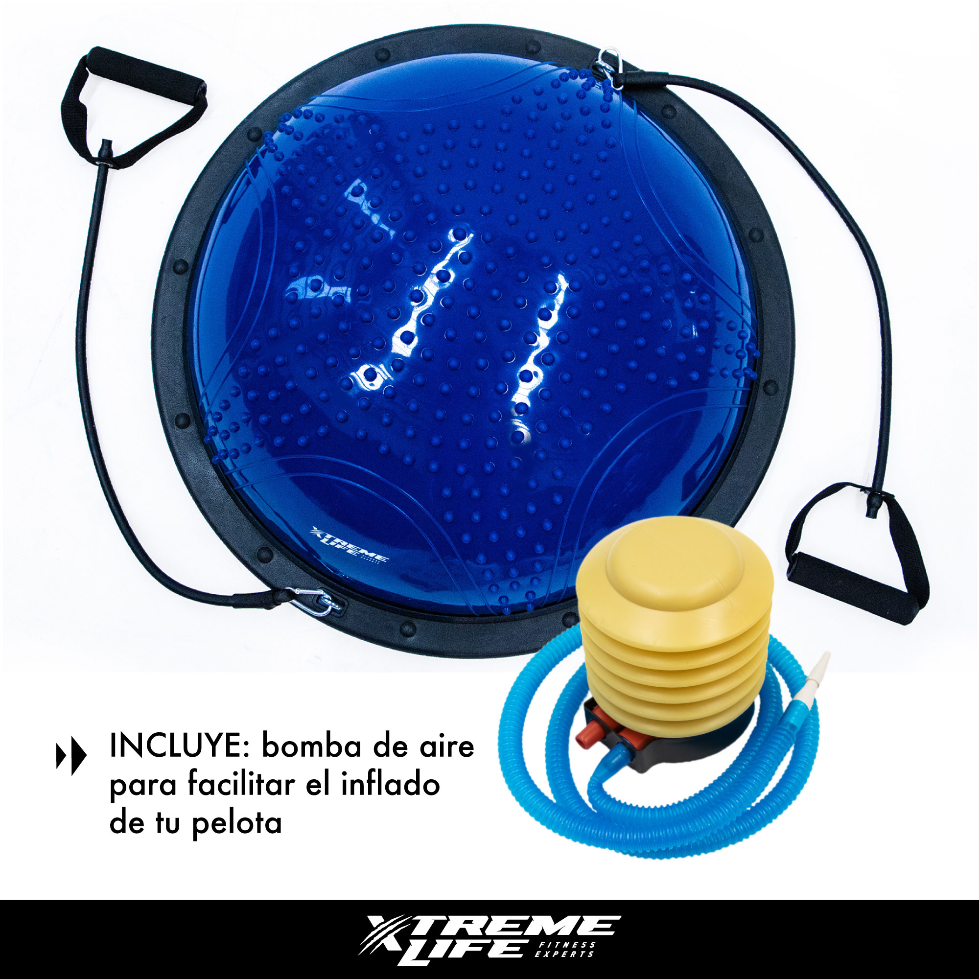 Bosu Ball 70cm Pelota De Equilibrio Ligas De Resistencia Azul GD
