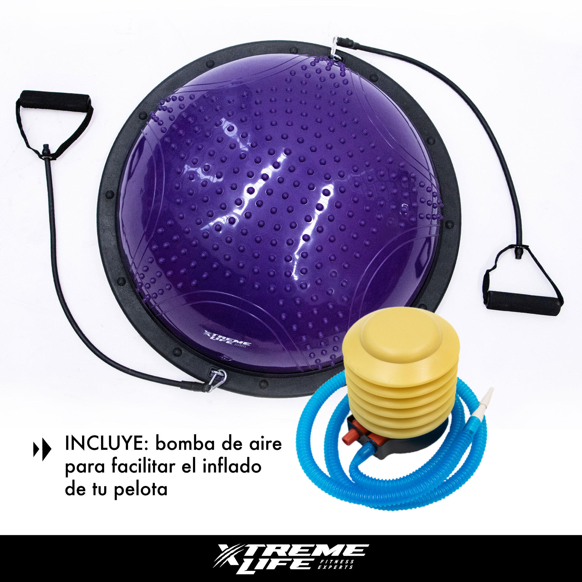 Bosu Ball 70cm Pelota De Equilibrio Ligas De Resistencia Violeta oscuro GD
