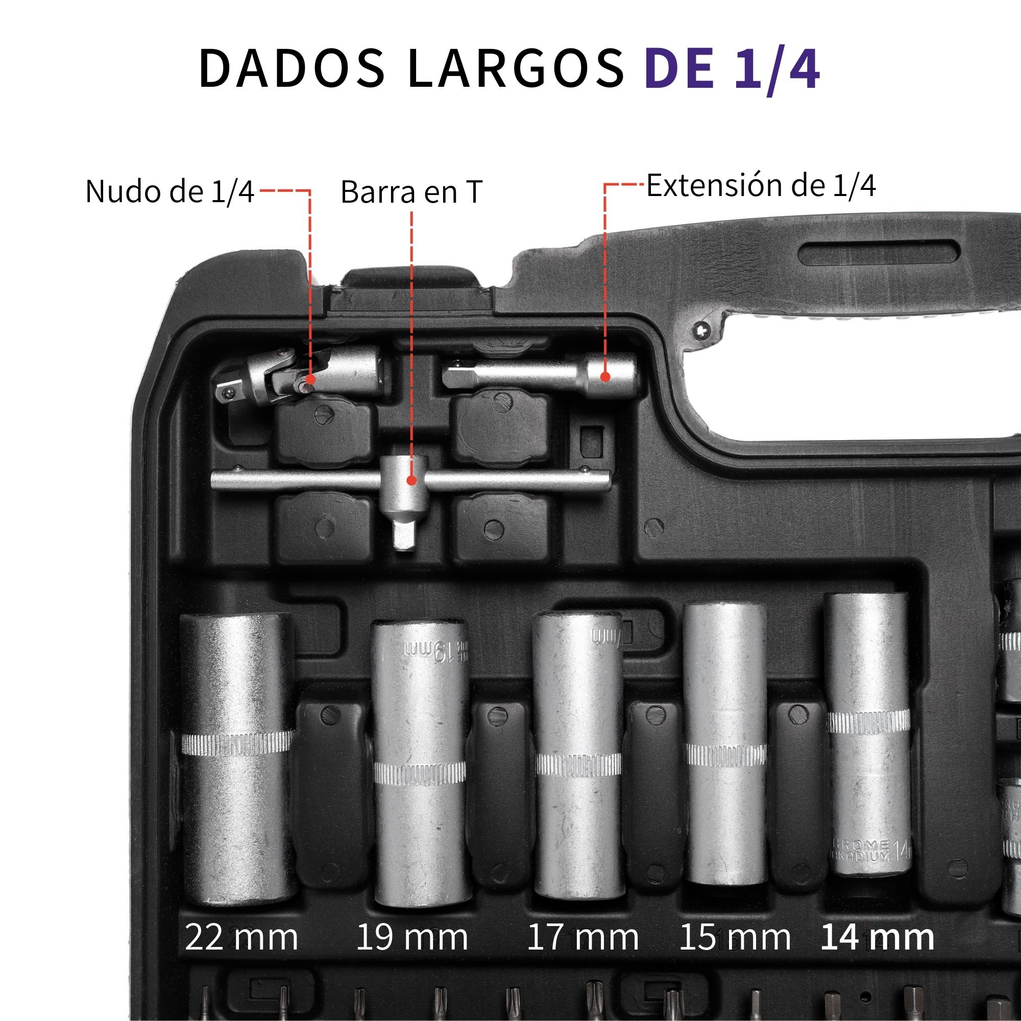 Autocle Juego Herramientas Mecánicas Dados Llave Vaso 108pzs