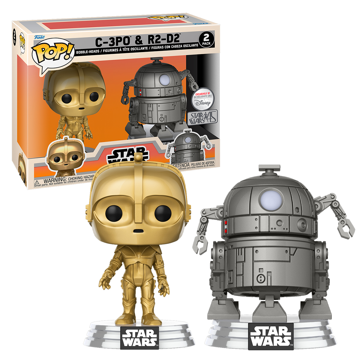 Funko Pop C3PO Y R2D2 Paquete 2 Piezas Star Wars 45 Aniversario Figura Original