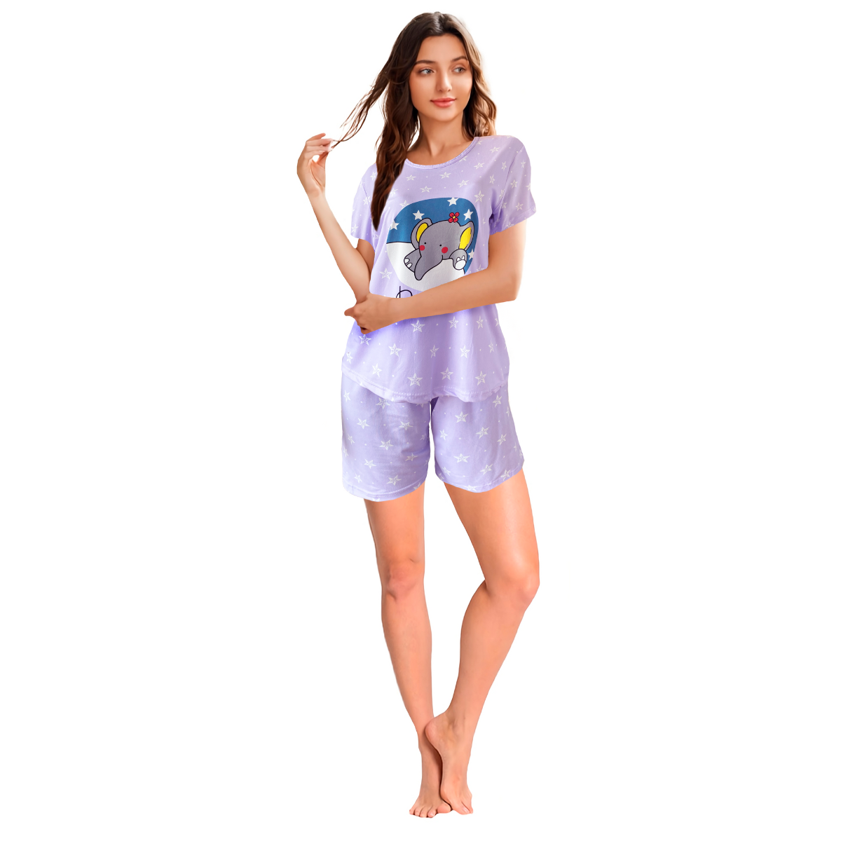 Pijama de Bata Para Dormir Dama Camisón y Short Mujer set de dos piezas
