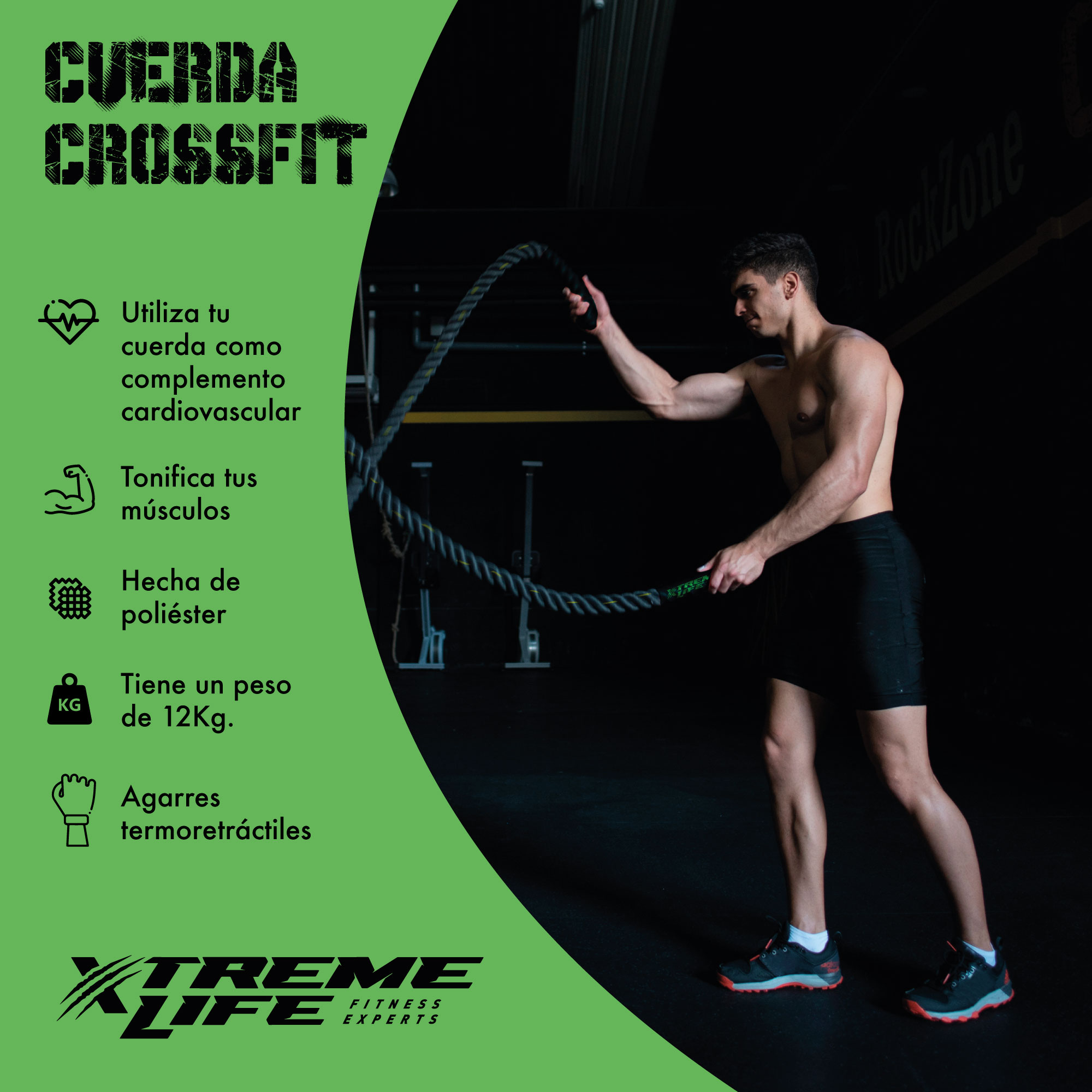 Cuerda Crossfit Battle Rope Cuerda Batalla 5cm x 10 metros 