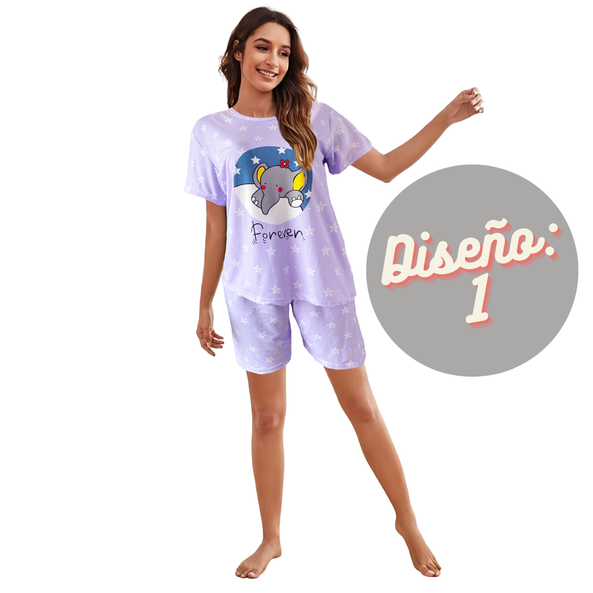 Pijama de Bata Para Dormir Dama Camisón y Short Mujer set de dos piezas