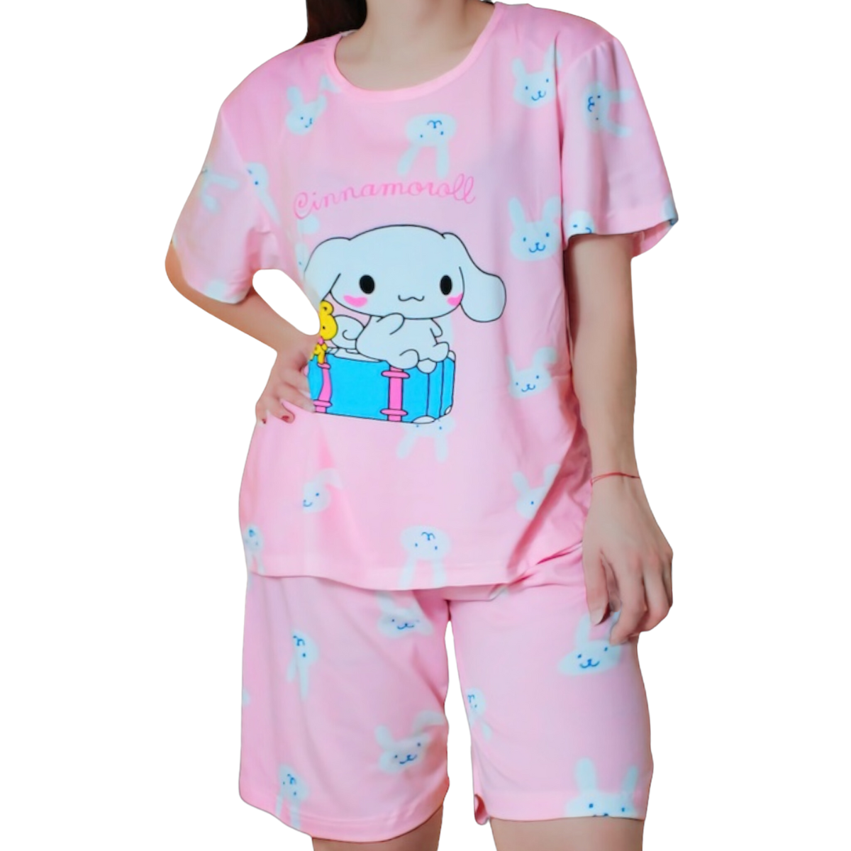 Pijama de Bata Para Dormir Dama Camisón y Short Mujer set de dos piezas