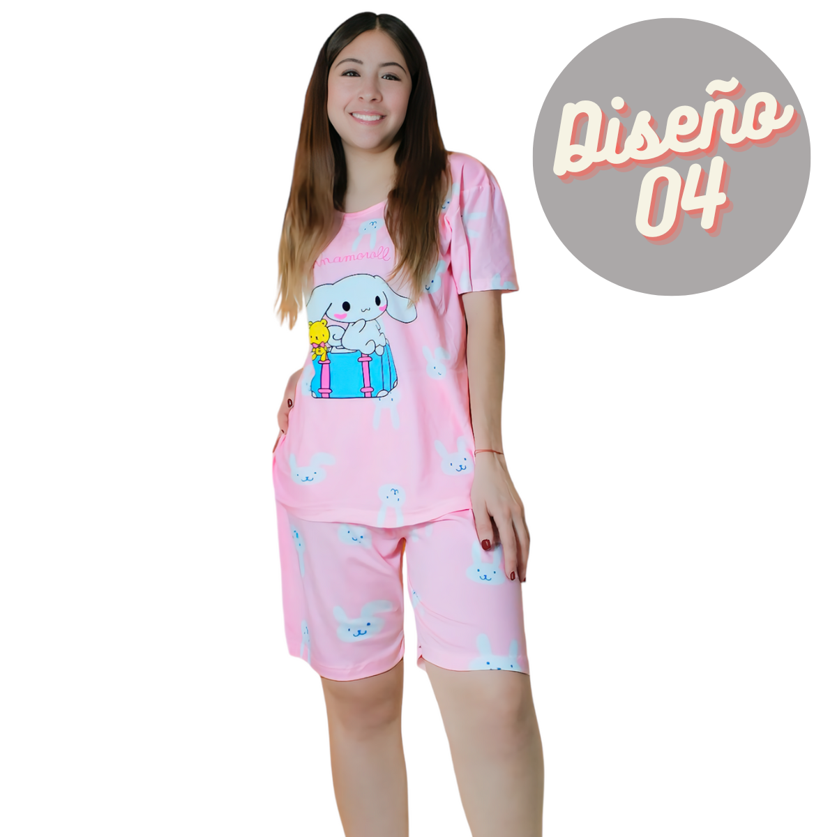 Pijama de Bata Para Dormir Dama Camisón y Short Mujer set de dos piezas