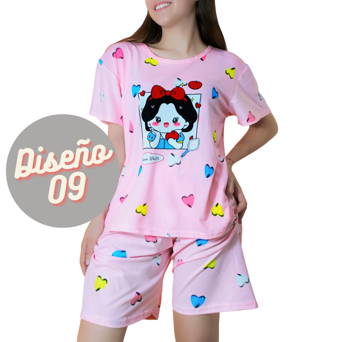 Pijama de Bata Para Dormir Dama Camisón y Short Mujer set de dos piezas