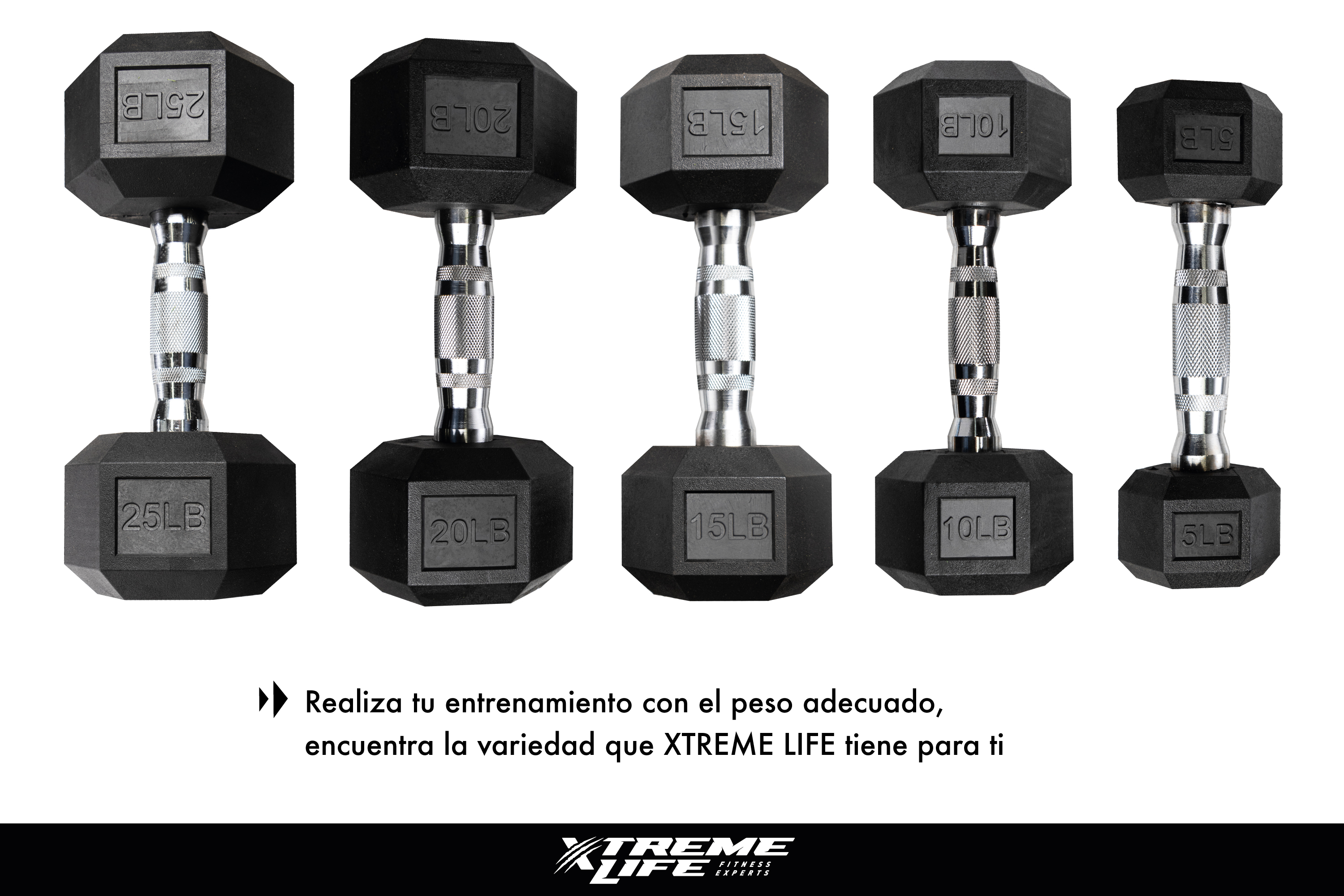 Mancuernas Hexagonal Par 25Lbs Pesas Para Ejercicio Caucho 
