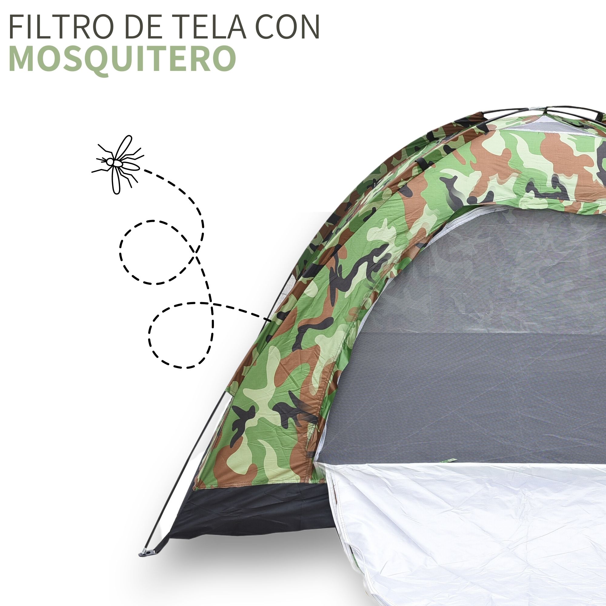 Casa De Campaña Impermeable Diseño Militar Camping 2 Metros