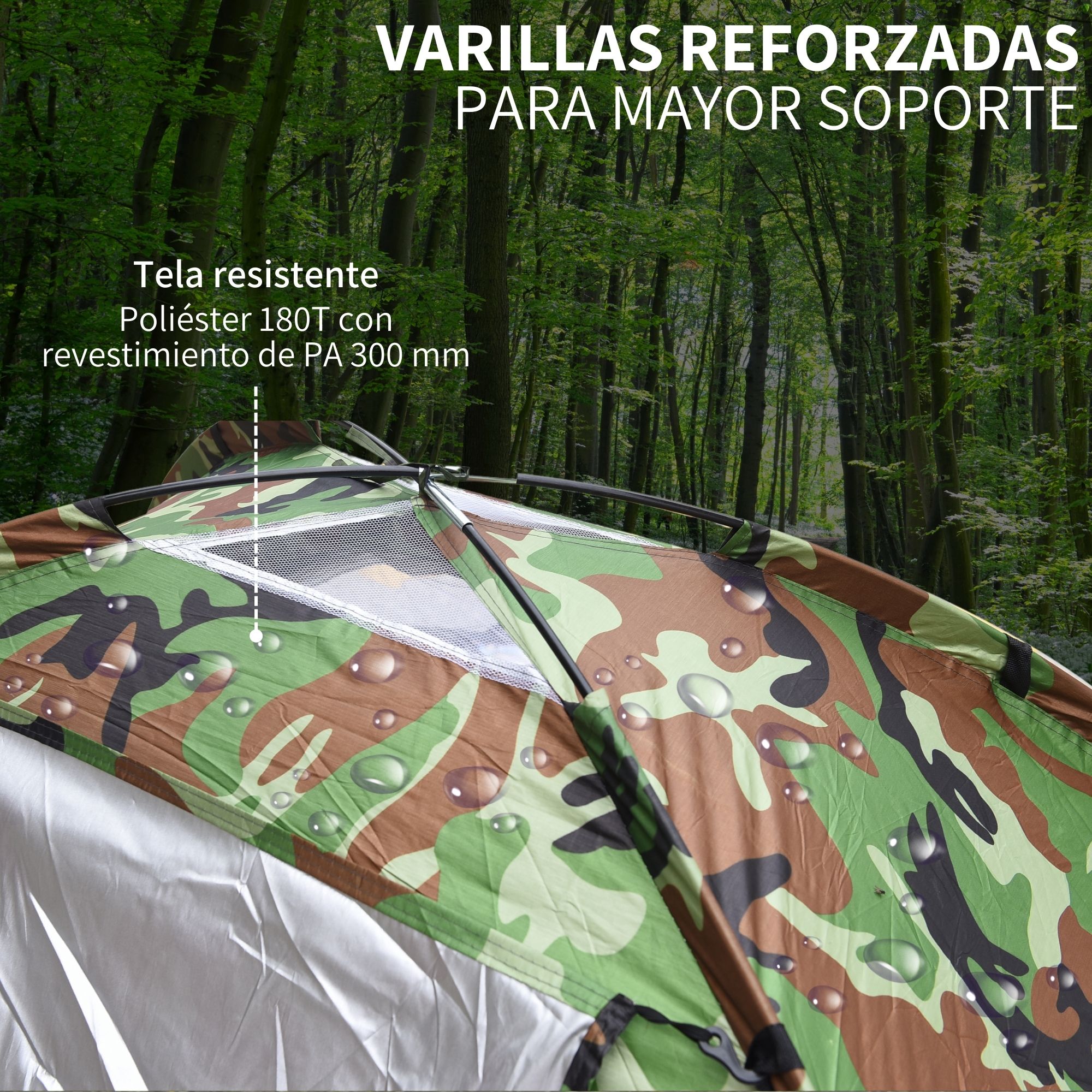 Casa De Campaña Impermeable Diseño Militar Camping 2 Metros