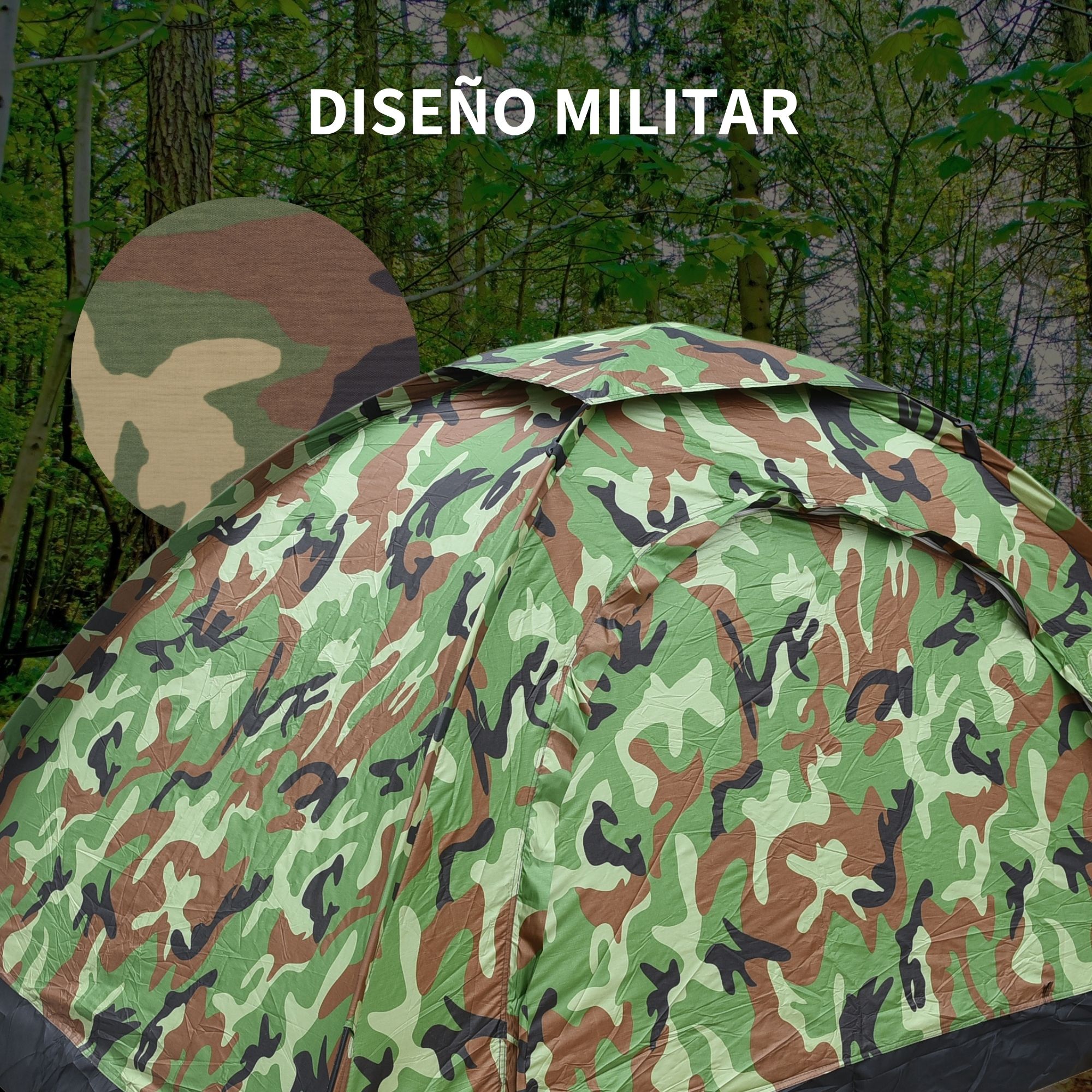 Casa De Campaña Impermeable Diseño Militar Camping 2 Metros