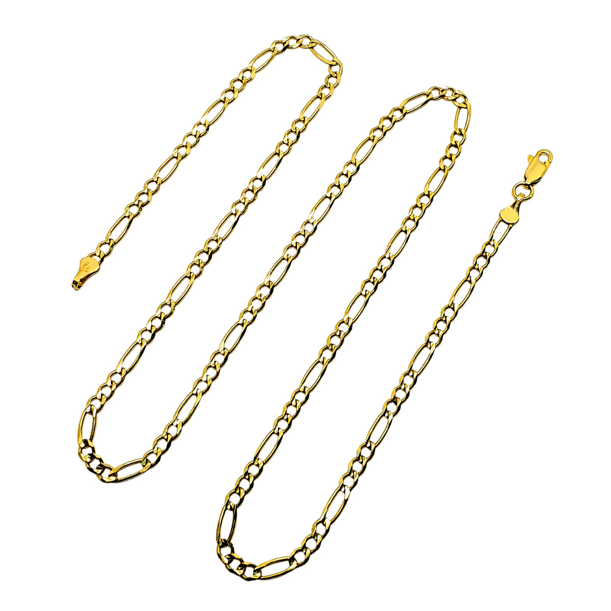 Cadena de oro 10k figaro de hombre 60 cm de largo y 3 mm de grosor