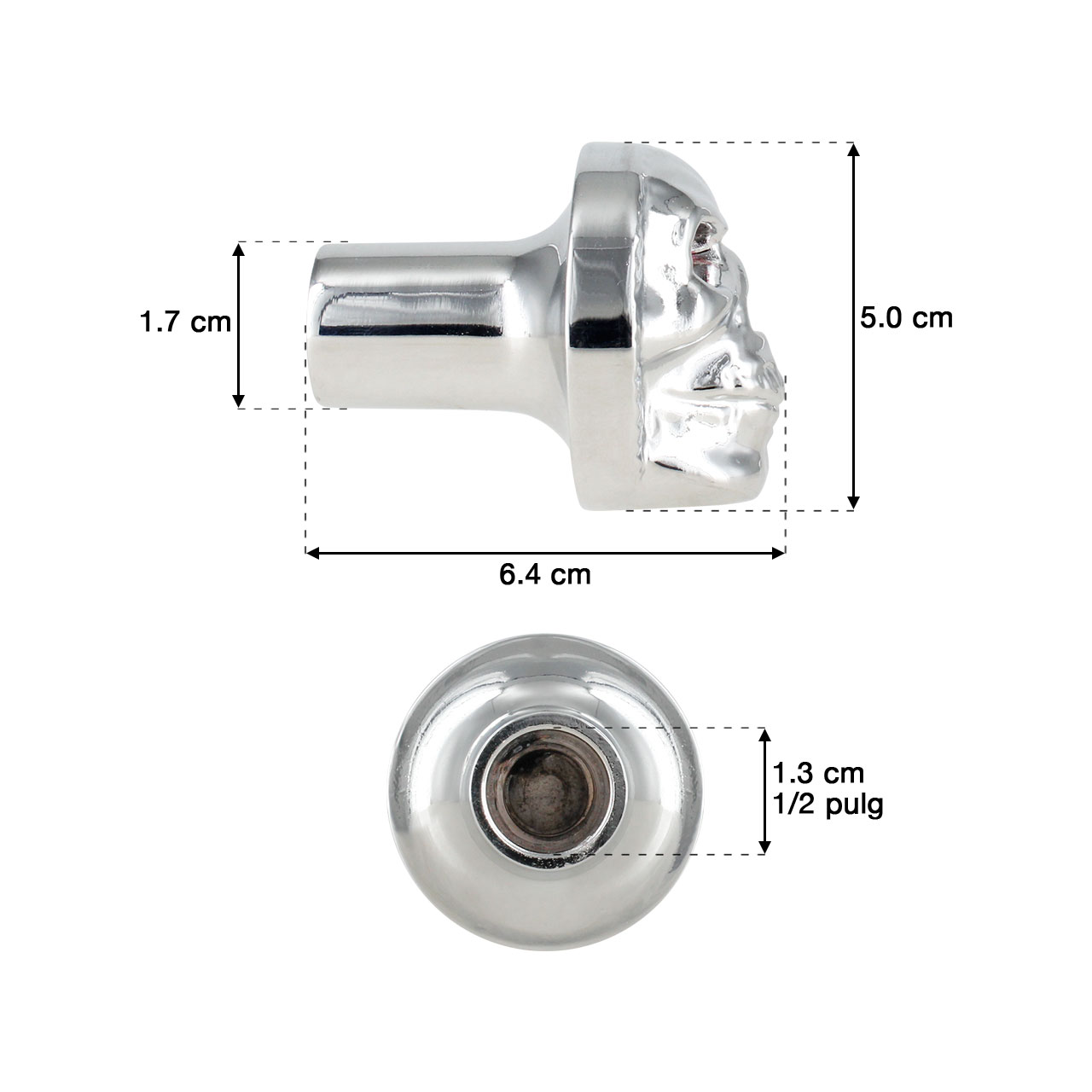 Perilla Para Valvula Estacionaria Cromada Calavera Camion